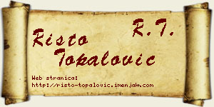 Risto Topalović vizit kartica